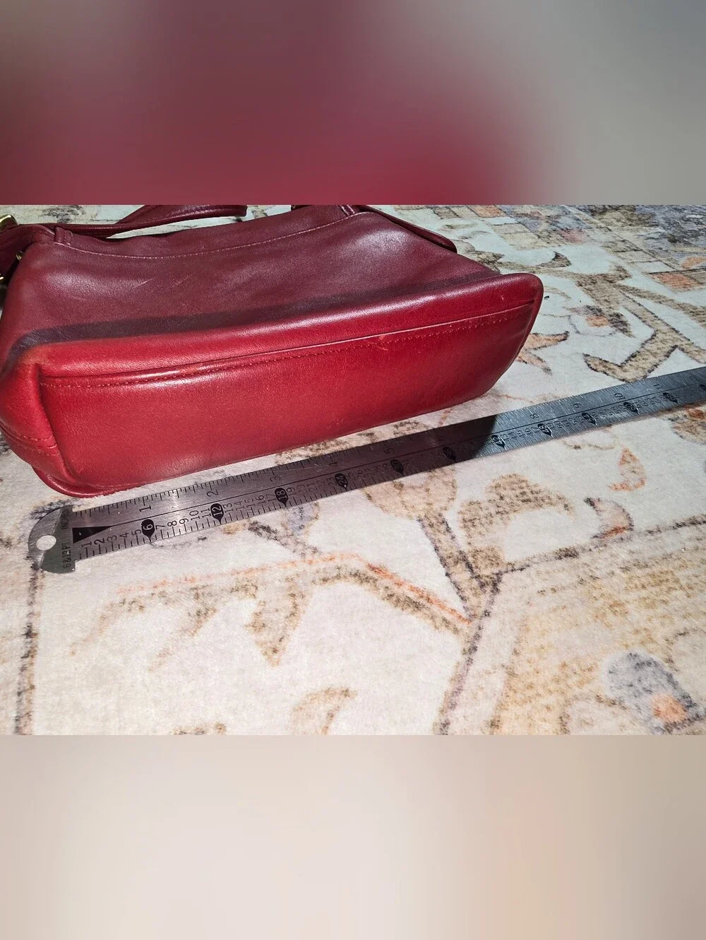 Vintage Coach 9715 Red Leather Turn-Lock Crossbody